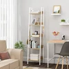 WOLTU pastatoma kopėčių lentyna su 5 MDF lentynomis ir 4 kabliais, 40 x 36 x 170 cm, RGB9289whe