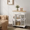 WOLTU virtuvinis vežimėlis su stalviršiu, stalčiumi ir stabdomais ratukais 73 x 88 x 38 cm RW051eiw