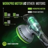 WORKPRO akumuliatorinė ekscentrinė poliravimo mašina 12 V, 150 mm, 2800-5500 aps./min, rinkinys su 2 baterijomis