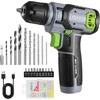 WORKPRO akumuliatorinis gręžtuvas 8 V su 10 mm griebtuvu, LED lempute, kintamu greičiu, 53 dalių priedų komplektu