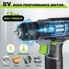 WORKPRO akumuliatorinis gręžtuvas 8 V su 10 mm griebtuvu, LED lempute, kintamu greičiu, 53 dalių priedų komplektu