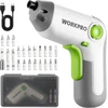 WORKPRO akumuliatorinis suktuvas 3,6 V, 210 aps./min, 2000 mAh, USB-C, LED, W121070A