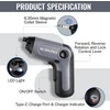 WORKPRO akumuliatorinis suktuvas 3,6 V, 210 aps./min, 21 antgalio rinkinys, LED, W121068A