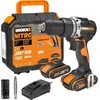 WORX belaidis smūginis gręžtuvas 20 V, 60 Nm, bešepetėlinis variklis, 2 greičiai, WX352