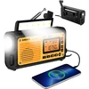 XHDATA nešiojamas radijas FM/AM/SW/WB, saulės įkrovimas, 3000 mAh akumuliatorius, Bluetooth, D-608WB