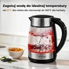 YASHE stiklinis elektrinis virdulys 1,7 l 2200 W su temperatūros reguliavimu FK-1805-1-E