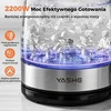YASHE stiklinis elektrinis virdulys 1,7 l, 2200 W su LED apšvietimu FK-1805-1