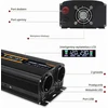 Yinleader įtampos keitiklis 12 V į 230 V, 1500 W, 2 AC lizdai, USB 1500W12VLCD-H-M-EU