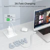 YISH USB-C GaN įkroviklis 65 W su 1 m USB-C laidu TR417002