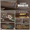 YUNZII mechaninė belaidė klaviatūra WOOD84, 75 %, Bluetooth, 2,4 GHz, USB-C, ruda