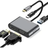 ZanBix USB-C šakotuvas su 4K HDMI, VGA, USB 3.0 ir 100 W PD HYD-9837T