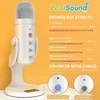 ZealSound USB kondensatorinis mikrofonas su triukšmo mažinimu, ausinių stebėjimu, Plug&Play, K66 Pearl Baltas