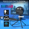 ZealSound USB kondensatorinis mikrofonas su triukšmo slopinimu, RGB apšvietimu ir ausinių monitoringu P9
