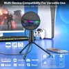 ZealSound USB kondensatorinis mikrofonas su triukšmo slopinimu, RGB apšvietimu ir ausinių monitoringu P9