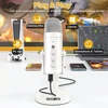 ZealSound USB mikrofonas su triukšmo mažinimu, kardioidinis, stalo laikiklis, K66 perlinis baltas