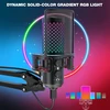 ZealSound USB RGB kondensatorinis žaidimų mikrofonas su tap-to-mute, 96 kHz, metalinis, BKD-12A