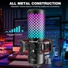 ZealSound USB RGB kondensatorinis žaidimų mikrofonas su tap-to-mute, 96 kHz, metalinis, BKD-12A