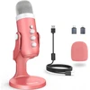Zealsound USB stalo mikrofonas su kardioidine kryptimi, Echo funkcija, 3,5 mm ausinių išvestimi, K66P-Roze modelis
