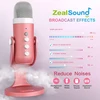 Zealsound USB stalo mikrofonas su kardioidine kryptimi, Echo funkcija, 3,5 mm ausinių išvestimi, K66P-Roze modelis
