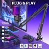 ZealSound USB žaidimų mikrofonas su RGB apšvietimu, komplektas su stovu ir ištraukiamuoju galu, BKD-11 Pro