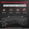 Zettum sodo kampinės sofos uždangalas Oxford 600D su PU danga, 280 x 215 x 80 cm, L-Form