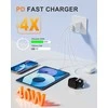 zhiroad 40W USB-C sieninis įkroviklis, 2x USB-C + 2x USB-A, greitas PD3.0, baltas