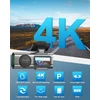 zhiroad automobilinis vaizdo registratorius 4K UHD, priekinė ir galinė 1080p kamera, Wi-Fi Q20S
