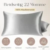 ZIMASILK šilkinė pagalvės užvalkalas, 100% morvų šilkas, 22 momme, 40x80 cm, sidabro pilka
