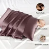 ZIMASILK šilkinis pagalvės užvalkalas 100% morvų šilkas 19 momme 80x80 cm su užtrauktuku, pilkai violetinis