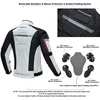 Zyxformis vyriška moto striukė, atspari vandeniui ir vėjui, ilgos rankovės, balta, ZY07-Baltas-XL