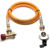 LPG aukšto slėgio dujų žarna 1,5 m su 22 mm Clip-On adapteriu ir Campingaz 901 / 904 / 907 jungtimi