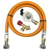 LPG aukšto slėgio dujų žarna 1,5 m su 27 mm Clip-On adapteriu ir Campingaz 901 / 904 / 907 jungtimi