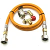 LPG aukšto slėgio dujų žarna 1,5 m su 27 mm kampiniu Clip-On adapteriu (90°) ir Campingaz 901 / 904 / 907 jungtimi