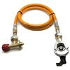 LPG aukšto slėgio dujų žarna 1,5 m su 27 mm Clip-On adapteriu ir Campingaz 901 / 904 / 907 jungtimi