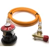 LPG aukšto slėgio dujų žarna 1,5 m su 35 mm Jumbo Clip-On propano adapteriu (4kg/h) ir Campingaz 901 / 904 / 907 jungtimi