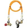 LPG aukšto slėgio dujų žarna 80 cm su 27 mm kampiniu Clip-On adapteriu (90°) ir Campingaz 901 / 904 / 907 jungtimi