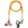 LPG aukšto slėgio dujų žarna 80 cm su 27 mm kampiniu Clip-On adapteriu (90°) ir Campingaz 901 / 904 / 907 jungtimi