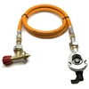 LPG aukšto slėgio dujų žarna 80 cm su 27 mm Clip-On adapteriu ir Campingaz 901 / 904 / 907 jungtimi