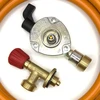 LPG aukšto slėgio oranžinė dujų žarna 1,5 m su 21 mm Clip-On adapteriu ir Campingaz 901 / 904 / 907 jungtimi