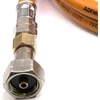 LPG aukšto slėgio oranžinė dujų žarna 1,5 m su 21 mm Clip-On adapteriu ir Campingaz 901 / 904 / 907 jungtimi