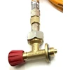 LPG aukšto slėgio oranžinė dujų žarna 80 cm su 20 mm Clip-On adapteriu ir Campingaz 901 / 904 / 907 jungtimi