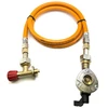 LPG aukšto slėgio oranžinė dujų žarna 80 cm su 20 mm Clip-On adapteriu ir Campingaz 901 / 904 / 907 jungtimi