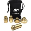LPG Europos adapterių rinkinys 3/4" UNF (JIC) į M22 (21,8 mm), 5 dalių su DN Autogas Parts transportavimo krepšeliu