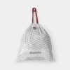 Brabantia atkritumu tvertnes ieliktņi J, 23l, 40 maisi rullītī, balts