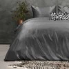 Patalynės komplektas Dirbtinio šilko patalynė Sleeptime Beauty Skin Care antracito spalvos 200×220 cm, su 2 pagalvių užvalkalais