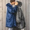 Megztinis pledas NOXNOX® Hoodie Blanket – šiltas džemperis antklodė moterims