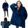 Megztinis pledas NOXNOX® Hoodie Blanket – šiltas džemperis antklodė moterims