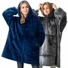 Megztinis pledas NOXNOX® Hoodie Blanket – šiltas džemperis antklodė moterims