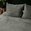 Patalynės komplektas Pliušinė patalynė Sleeptime Rib Teddy pilkos spalvos 140x200 cm viengulis