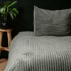 Patalynės komplektas Pliušinė patalynė Sleeptime Rib Teddy pilkos spalvos 140x200 cm viengulis
